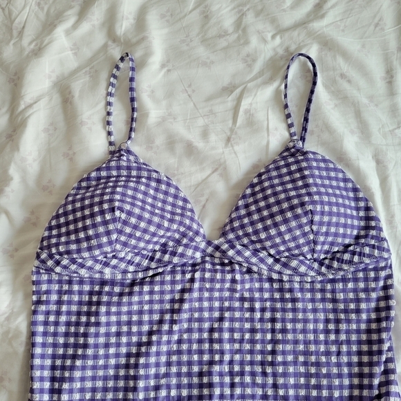 J. Crew Purple Gingham One Piece Swimsuit - Picture 6 of 11